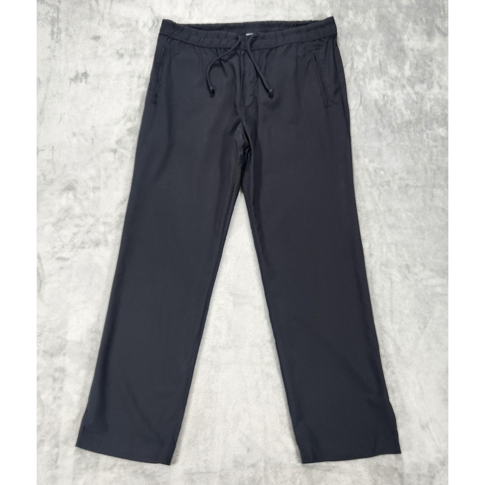 James Perse Pants Womens 5 XL Black Wool‎ Twill Jogger Elastic Waist Stretch